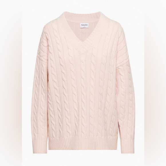 Aritzia Sunday best Peggy v neck sweater XXS - whisper white - Picture 1 of 5